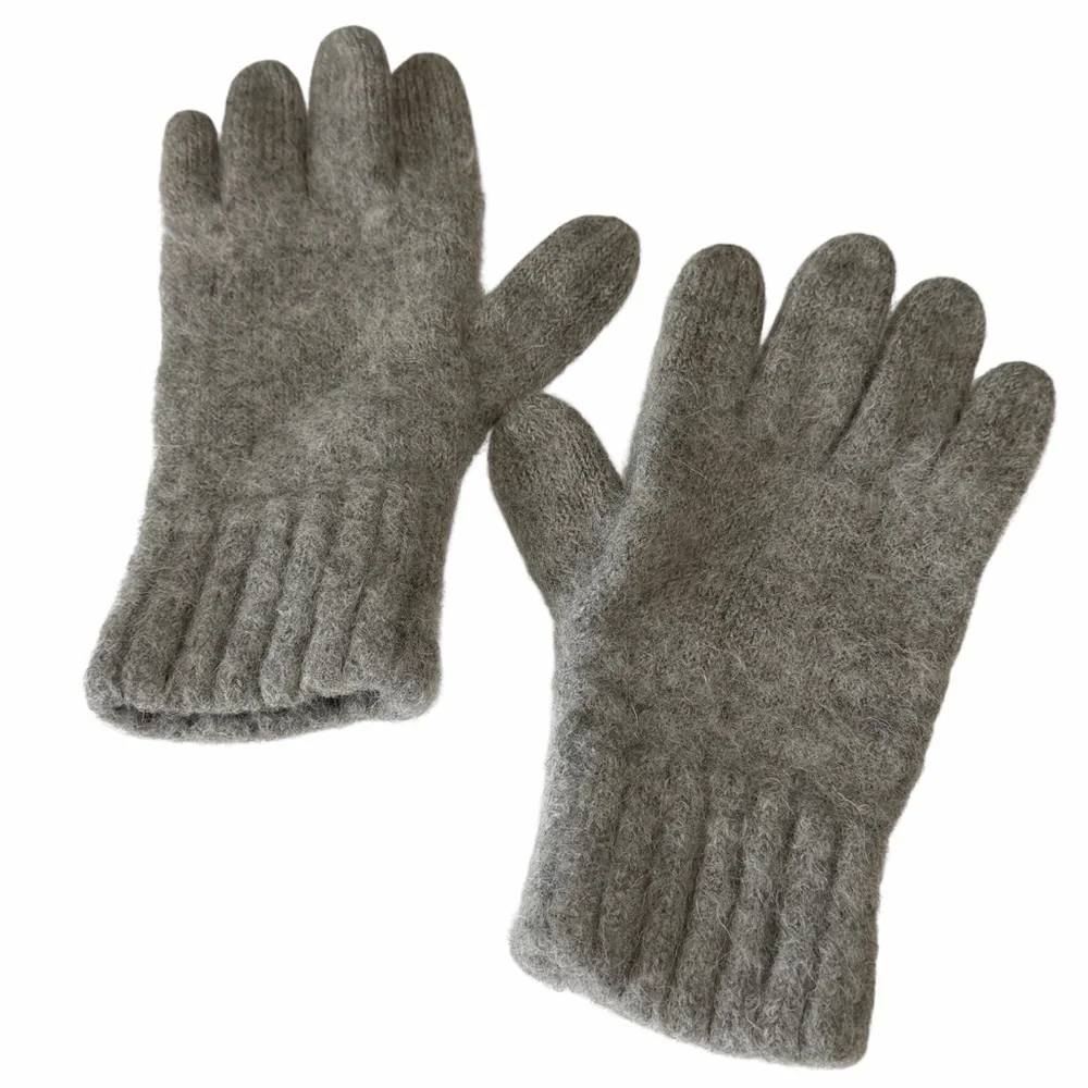 America’s Alpaca Ladies Knit Gloves Gray Sz Medium 100% Alpaca Made in Peru